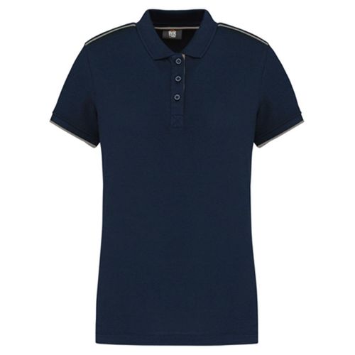 Polo Professionnel Daytoday Pour Femme - Wk271 - Bleu Marine Et Gris Silver