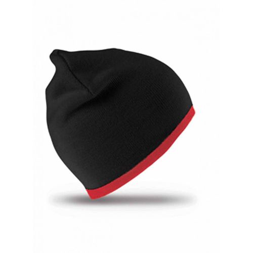 Bonnet Contrasté 2 Couleurs - Réversible - Result Rc046 - Noir - Rouge