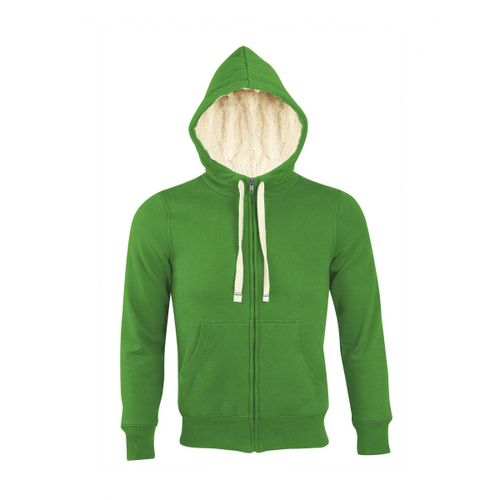 Sweat Shirt Capuche Zippé Doublé Fourrure Sherpa - 00584 - Vert