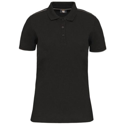 Polo Professionnel Daytoday Pour Femme - Wk271 - Noir Et Gris Silver
