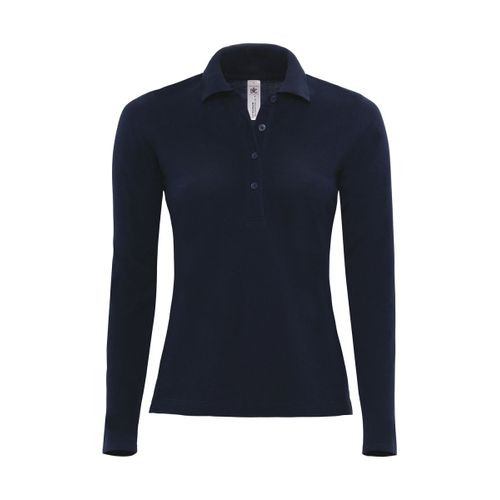 Polo Femme Manches Longues - Pw456 - Bleu Marine