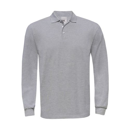 Polo Lourd Homme Manches Longues - Pu423 - Gris Clair