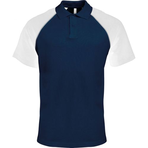 Polo Bicolore Baseball Homme - K226 - Bleu Marine - Blanc - Manches Courtes