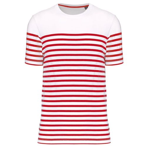 T-Shirt Rayé Coton Bio Marinière Homme - K3033 - Rouge Et Blanc