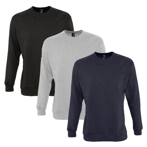 Lot 3 Sweat-Shirts Noir - Bleu Marine - Gris Chiné
