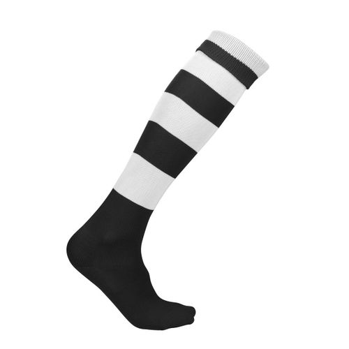 Chaussettes Sport Rayées - Pa021 - Noir Et Blanc