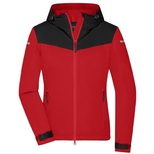 Veste 4 Saisons Softshell - Femme - Jn1179 - Rouge Et Noir