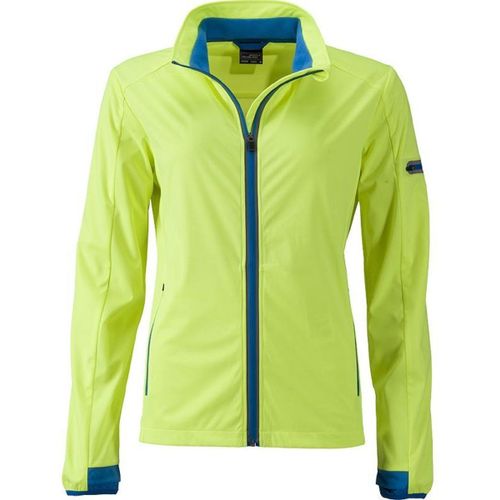 Veste Softshell Sport - Femme - Jn1125 - Jaune Vif Et Bleu Vif