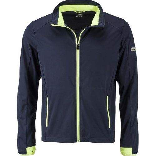 Veste Softshell Sport - Homme - Jn1126 - Bleu Marine Et Jaune Vif