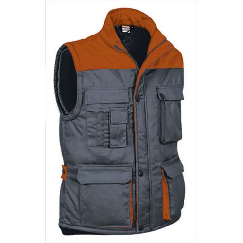 Gilet Doudoune De Travail Sans Manches - Homme - Ref Thunder - Grey Orange