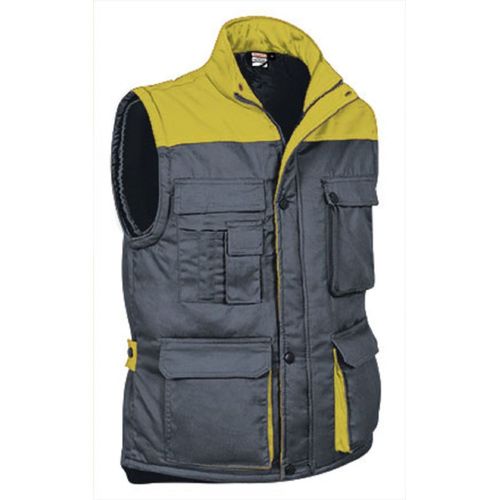 Gilet Doudoune De Travail Sans Manches - Homme - Ref Thunder - Grey Jaune
