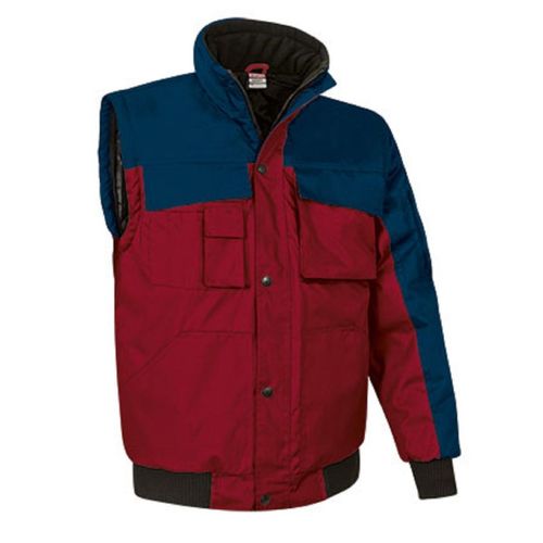 Blouson Hiver Homme Manches Amovibles Scoot - Rouge Et Marine