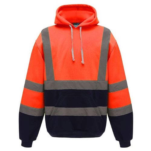 Sweat-Shirt De Sécurité À Capuche Orange Fluo Et Bleu Marine - Hvk05