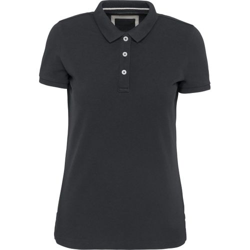 Polo Vintage Manches Courtes - Femme - Kv2207 - Gris Foncé