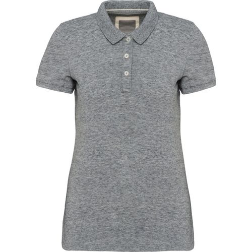 Polo Vintage Manches Courtes - Femme - Kv2207 - Gris Chiné
