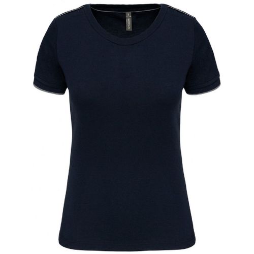 T-Shirt Professionnel Daytoday Pour Femme - Wk3021 - Bleu Marine Et Gris Silver