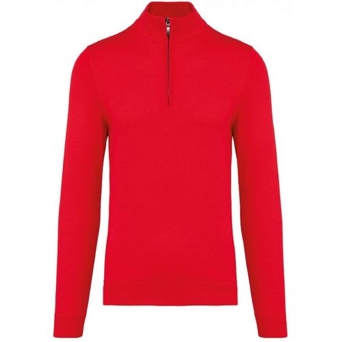 Pull Col Zippé Pour Homme - K970 - Rouge