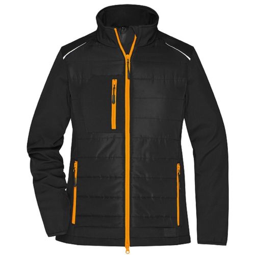 Veste Technique - Femme - Jn1819 - Noir Et Orange Néon