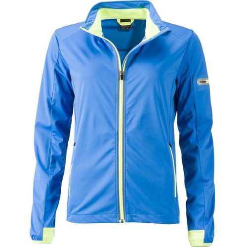 Veste Softshell Sport - Femme - Jn1125 - Bleu Vif Et Jaune Vif