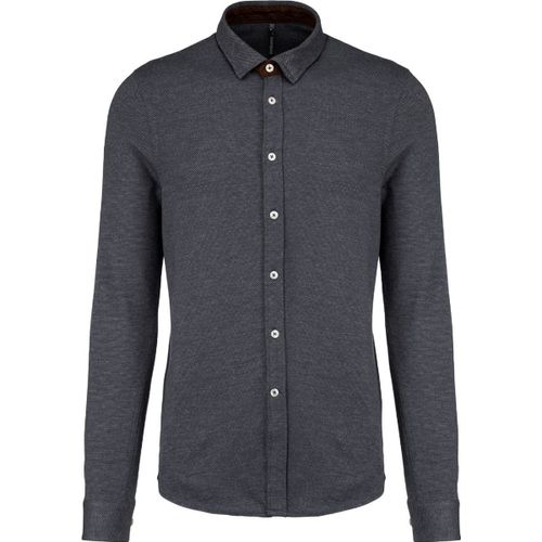 Chemise Jacquard Manches Longues - K507 - Gris Foncé - Homme