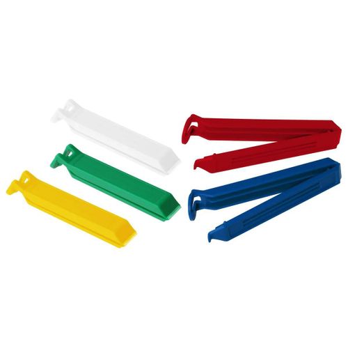 Fackelmann 59905 Lot De 5 Clips Colorés Pour Fermeture De Sachet, Clips Pour Sachets Hermétiques, Pince À Sachets, Plastique, Rouge, Vert, Bleu, Blanc, Jaune, 11 Cm