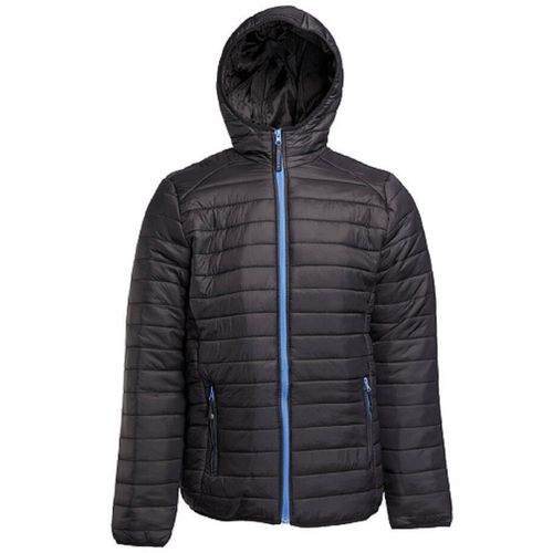Doudoune Légère À Capuche - Homme - Pk762 - Noir Et Bleu Roi