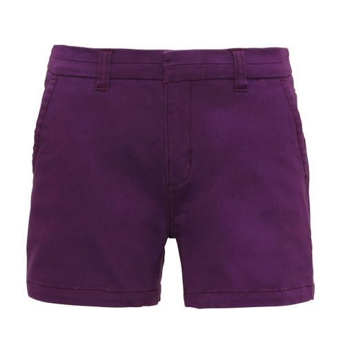 Short En Coton Pour Femme - Aq061 - Violet Prune