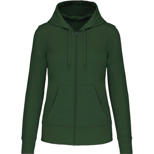 Sweat À Capuche Zippé Écoresponsable - Femme - K4031 - Vert Foncé