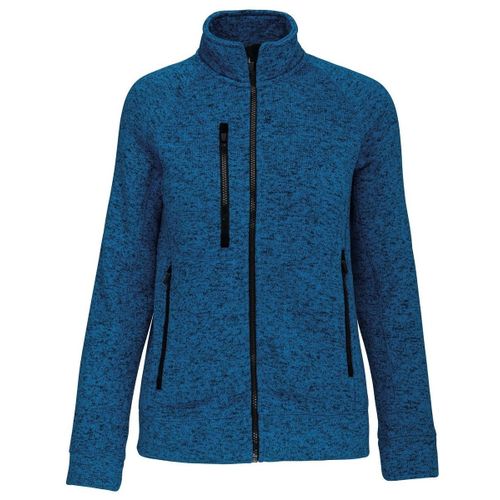 Veste Chinée Ouverture Zippée - Femme - K9107 - Bleu Roi Mélange