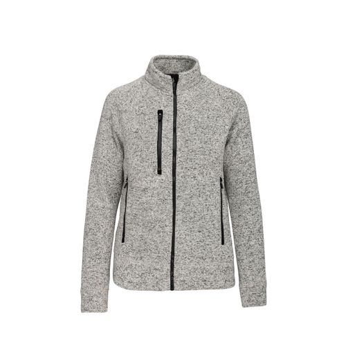 Veste Chinée Ouverture Zippée - Femme - K9107 - Gris Clair Mélange