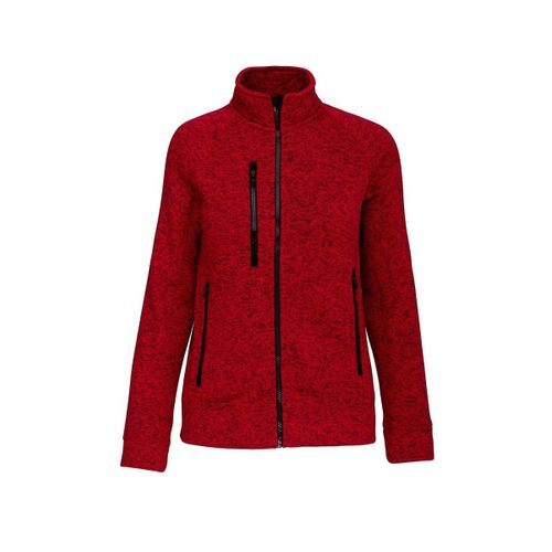 Veste Chinée Ouverture Zippée - Femme - K9107 - Rouge Mélange