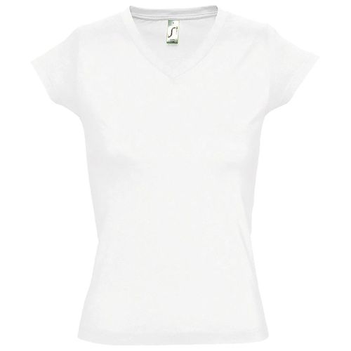 T-Shirt Manches Courtes Col V - Femme - 11388 - Blanc