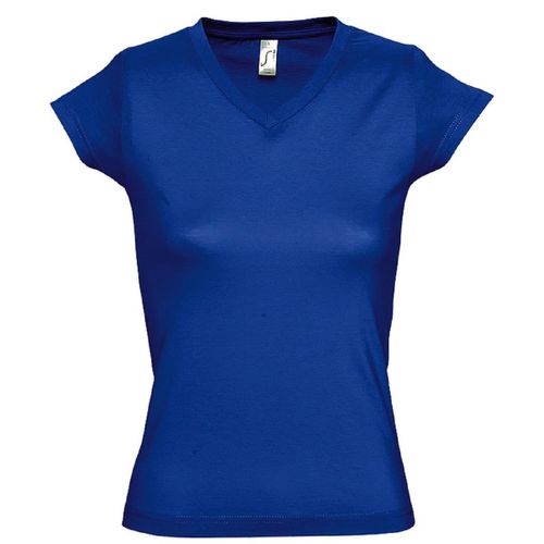 T-Shirt Manches Courtes Col V - Femme - 11388 - Bleu Roi
