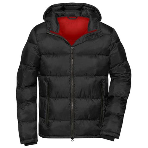 Doudoune Matelassée - Homme - Jn1168 - Noir Et Rouge