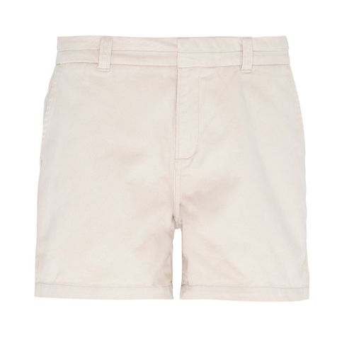 Short En Coton Pour Femme - Aq061 - Beige Clair Naturel