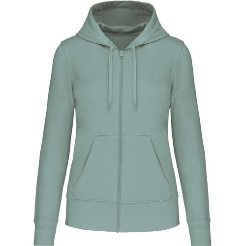 Sweat À Capuche Zippé Écoresponsable - Femme - K4031 - Vert Amande