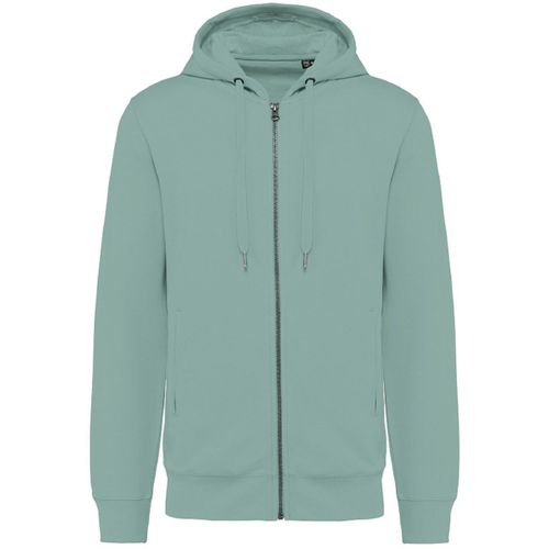 Sweat Shirt Zippé À Capuche Coton Bio - Mixte - K4008 - Vert Amande