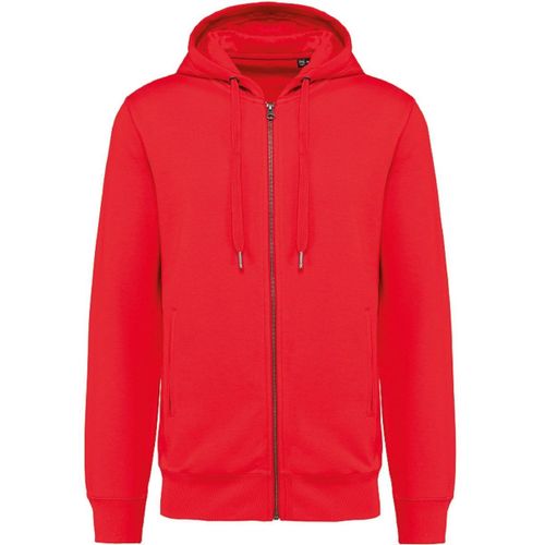 Sweat Shirt Zippé À Capuche Coton Bio - Mixte - K4008 - Rouge