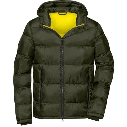 Doudoune Matelassée - Homme - Jn1168 - Vert Forêt Et Jaune