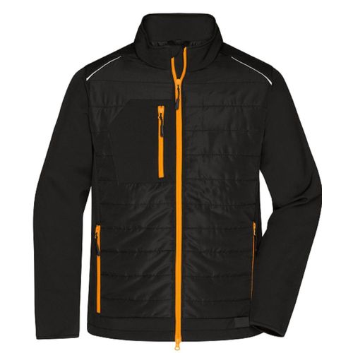 Veste Technique - Homme - Jn1820 - Noir Et Orange Néon