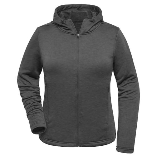 Sweat Shirt À Capuche - Femme - Jn531 - Gris Foncé Mélange