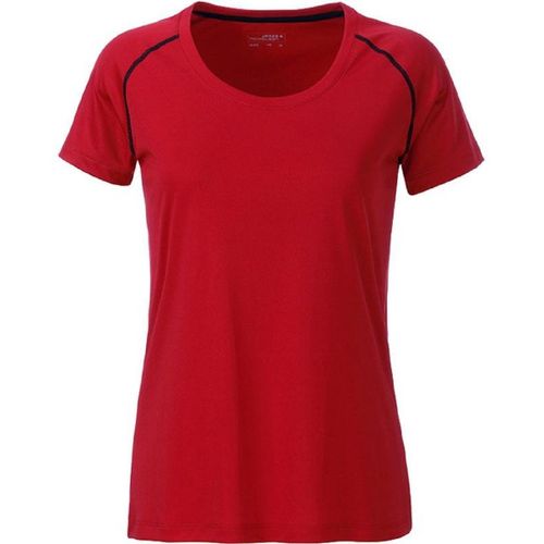 Maillot Running Respirant - Femme - Jn495 - Rouge Et Noir