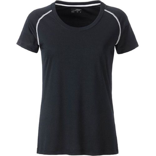 Maillot Running Respirant - Femme - Jn495 - Noir Et Blanc