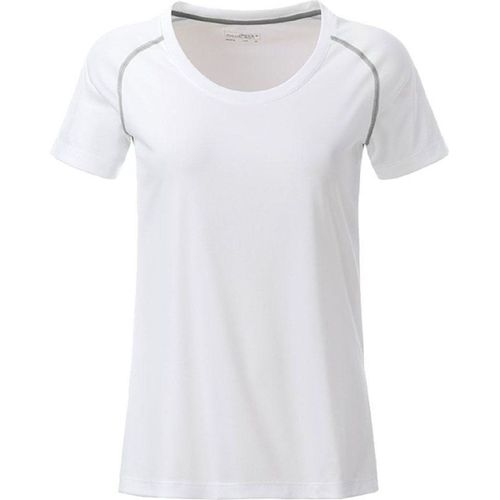 Maillot Running Respirant - Femme - Jn495 - Blanc Et Et Gris