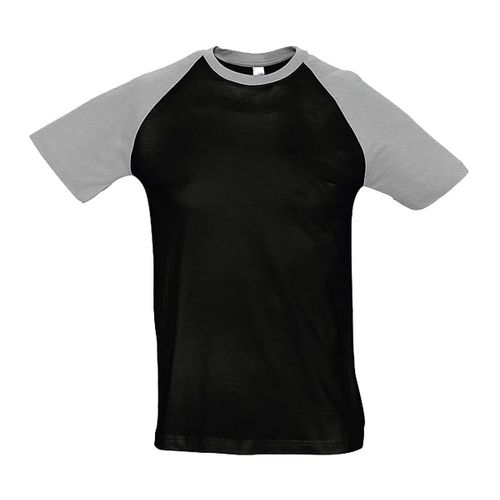 T-Shirt Bicolore Pour Homme - 11190 - Noir Et Gris Chiné