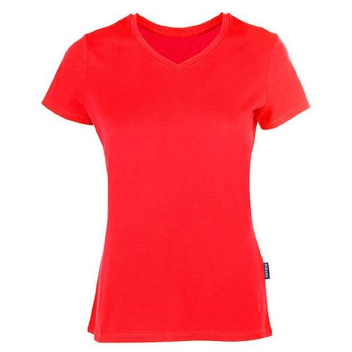T-Shirt Manches Courtes Col V - Femme - Hrm202 - Rouge