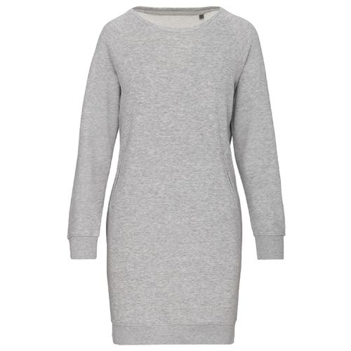 Robe Lounge Bio Col Rond Manches Longues - K493 - Gris Chiné
