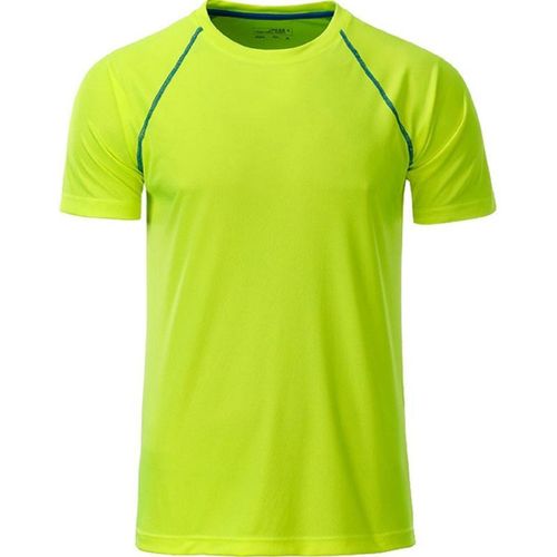 Maillot Running Respirant - Homme - Jn496 - Jaune Et Bleu Vif