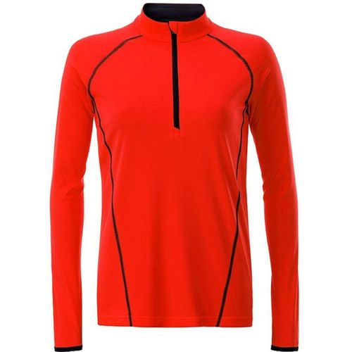 Maillot Running Respirant Manches Longues - Femme - Jn497 - Orange Vif