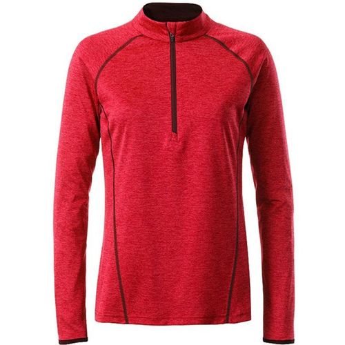 Maillot Running Respirant Manches Longues - Femme - Jn497 - Rouge Mélange